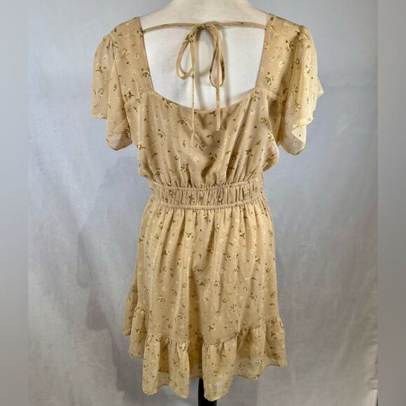 Altar’d State mocha latte milkmaid floral dress size large - Picture 3 of 6
